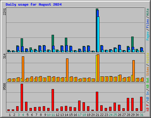 Daily usage for August 2024