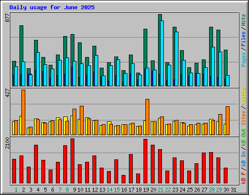 Daily usage for June 2025