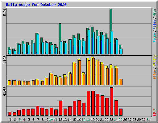 Daily usage for October 2026