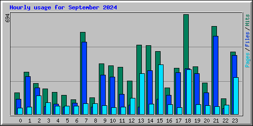 Hourly usage for September 2024