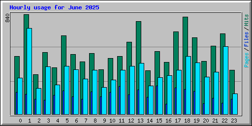 Hourly usage for June 2025