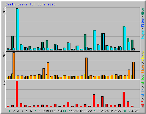 Daily usage for June 2025