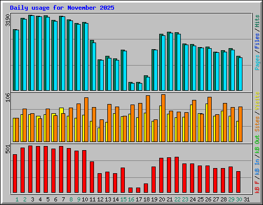 Daily usage for November 2025