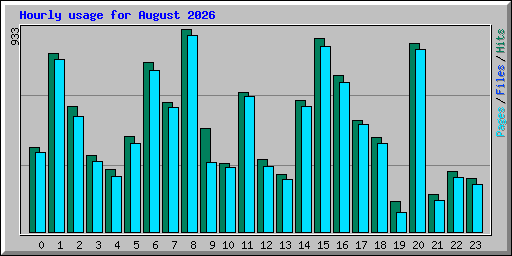 Hourly usage for August 2026